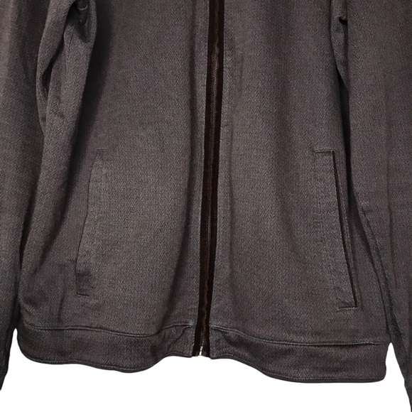 Hugo Boss Cannobio Cotton Full Zip Sweater Jacket Mock Neck Brown Herringbone XL - Picture 5 of 15